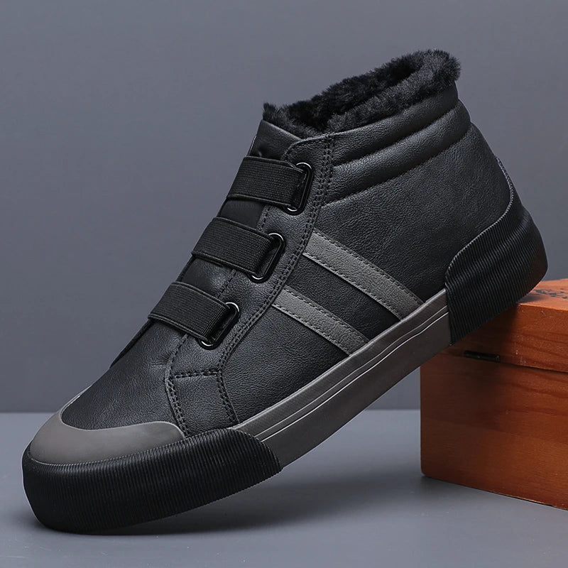 Men Vulcanized Winter Warm Boot Shoes Have Fur Inside Male Winter Men's Warm Cotton Shoes Fashion Casual Shoes #23115