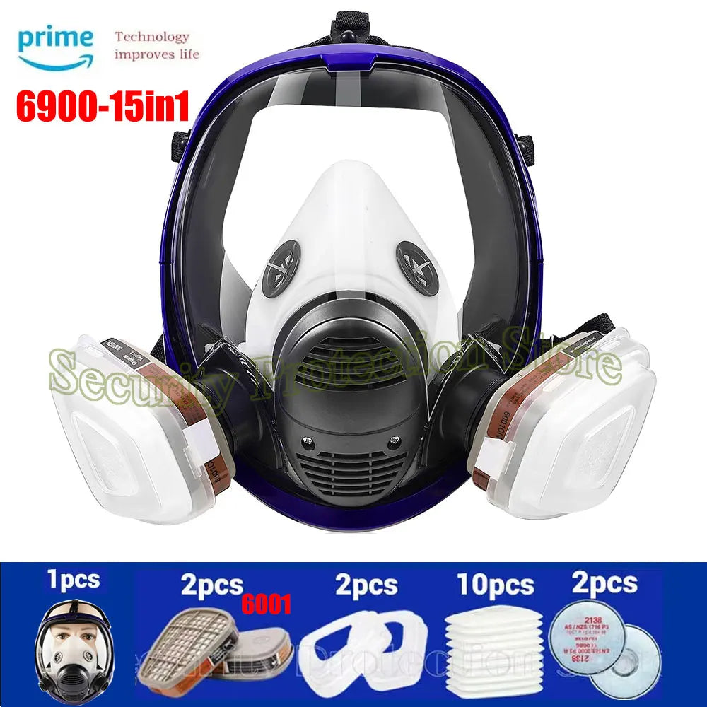 Gas Masks Survival Nuclear and Chemical - Reusable Full Face Respirator Gas Mask with Activated Carbon Filter