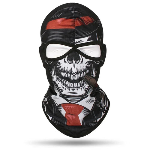 2 Holes Skull Balaclava Outdoor Motorcycle Riding Face Mask Windproof Caps Rider Head Cover Ski Masks MTB Bicycle Headgear
