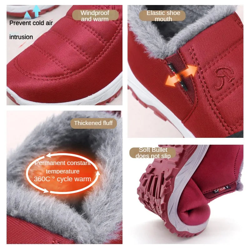 Winter Unisex Boots Waterproof Snow Boots Fashion Cotton Shoes 2023 New Flat Shoes Style Flat Shoes Couple Cotton Shoes Men's