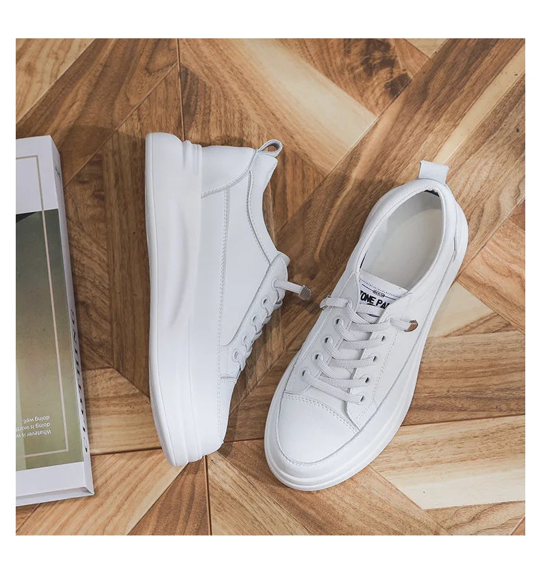 Fujin 4.5cm Genuine Leather Women Shoes Platform Flats Breathable Women Mesh Shoes White Sneakers Spring Autumn Summer Shoes