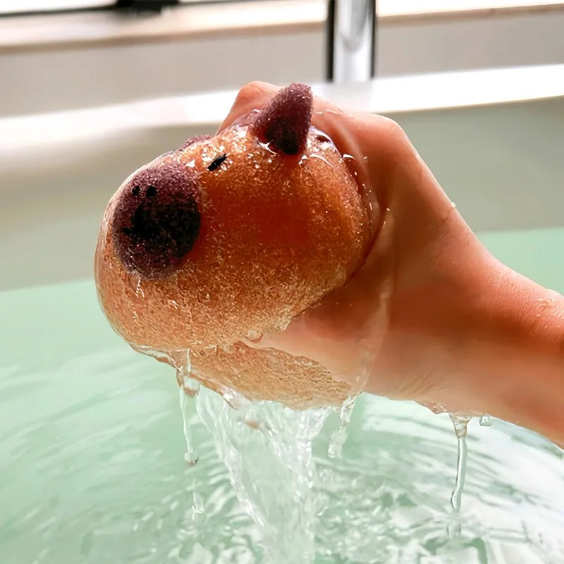 Bathroom Bath Balls Kapibala Face Wash  Rubbing Sponge Cute Soft  Wiping  Accessories