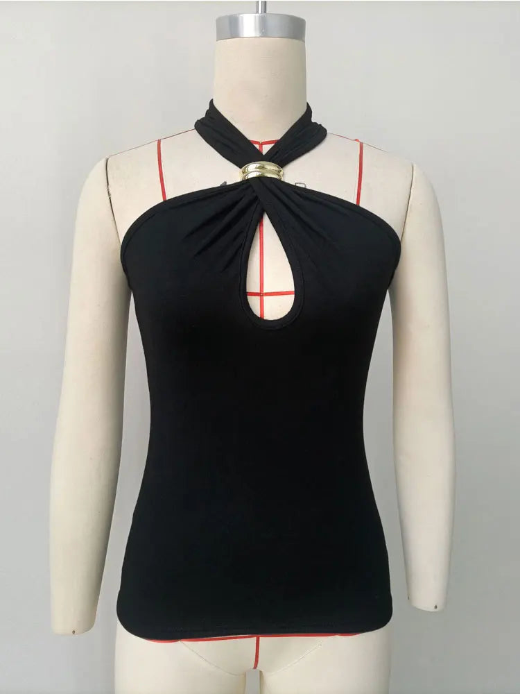 Summer Fashion Sexy Vest Top For Women Hollow Out Backless Twist Solid Cropped Y2k Top Patchwork Female Short Tank Top New 2026