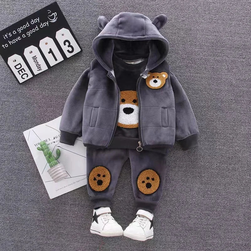 3Pcs Newborn Clothes Baby Girl Clothes Sets Infant Outfit Autumn Winter Vest+Sweater+ Pants Toddler Clothing Set Warm Suits 0-4Y