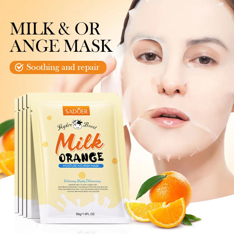 3/9/15pcs SADOER Milk Fruits Facial Masks Vitamin C Avocado Moisturizing Whitening Anti Wrinkle Face Sheet Masks Skin Care
