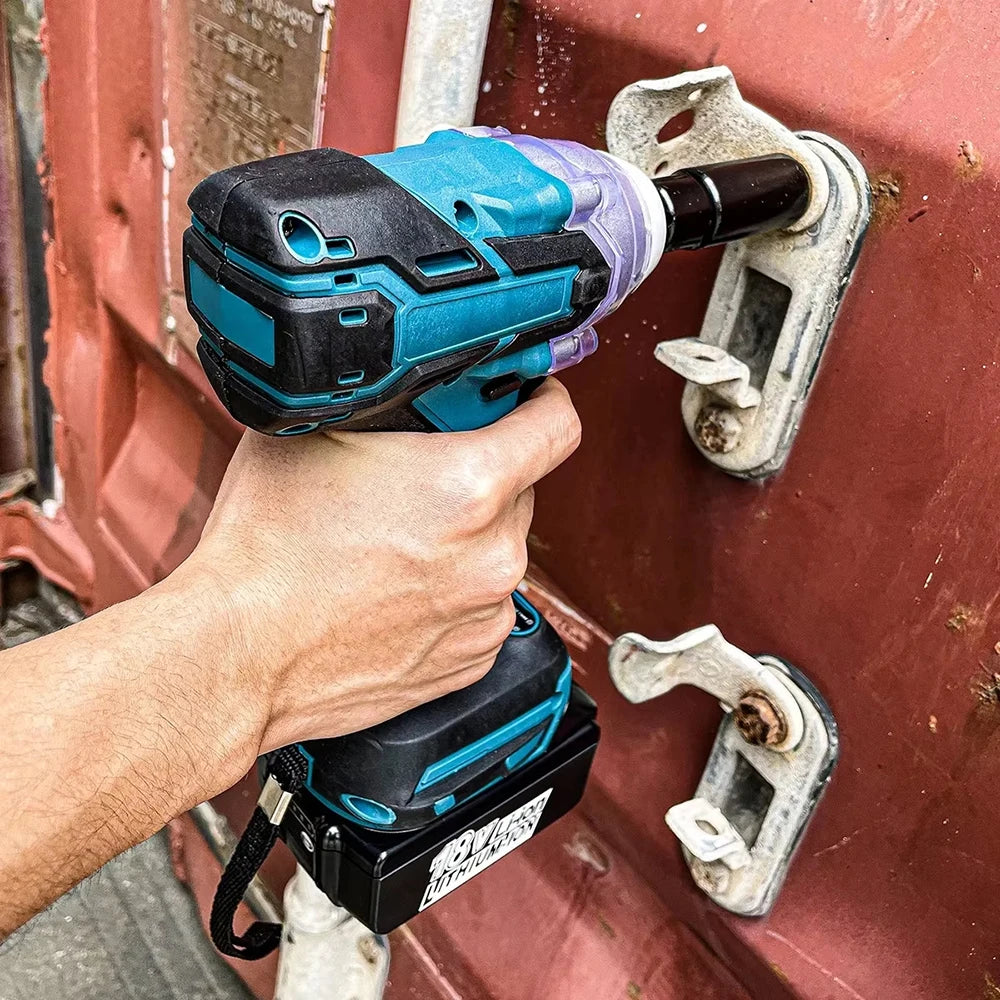 Wrench 1/2Inch Power Tools 2 In 1 Brushless Cordless Wrench LED Light Adapt To Makita Battery 21V Brushless Electric Impact