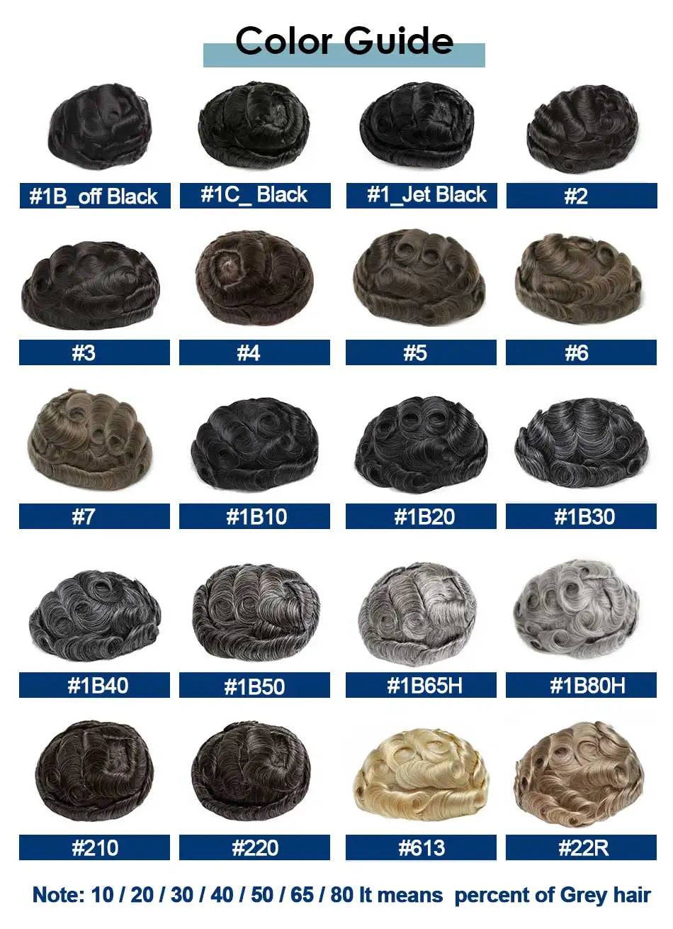 Male hair Prosthesis Full Lace Men's Wig Double Knots Man Wig Human Hair Toupee Breathable Hair System For Man Hair Prosthesis