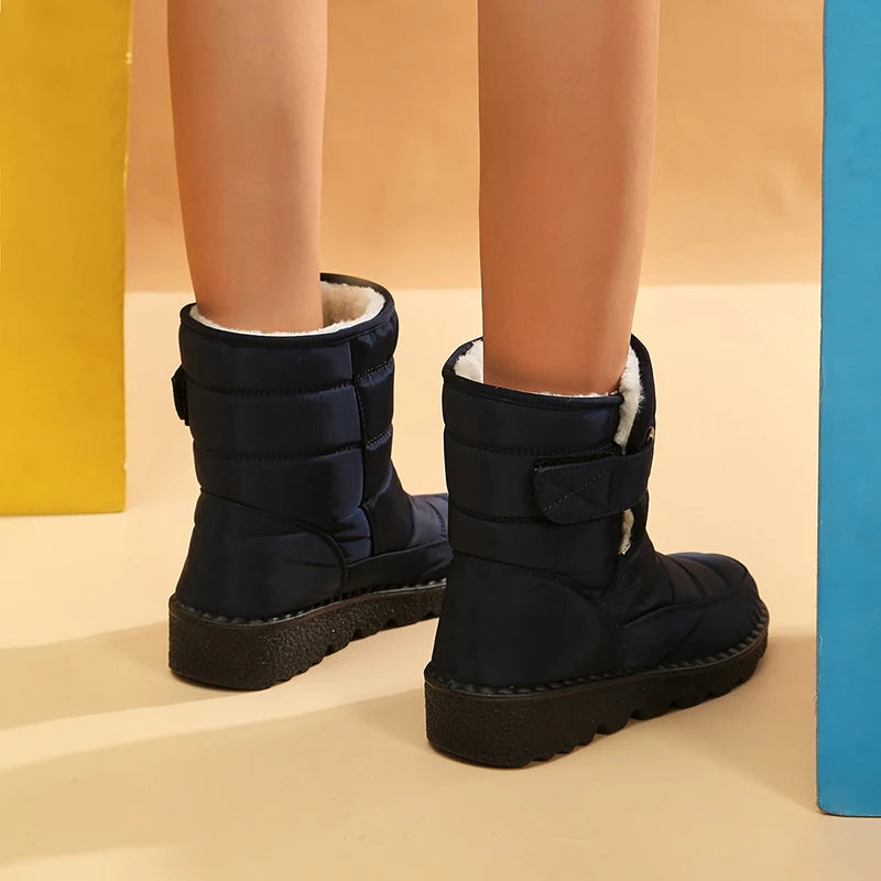 Waterproof Snow Boots for Women 2026 Non-slip Warm Winter Shoes Woman Thicken Plush Platform Ankle Boots Cotton Padded Shoes