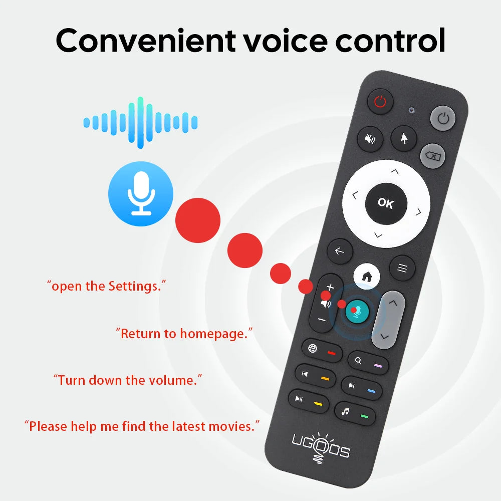 Original UGOOS UR02 BT Remote Control Replacement for Ugoos TOX1 TOX3 TOX4 AM8 PRO AM6B PLUS X4 X4Q Cube Pro Extra TV Box
