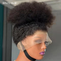 360 Full Lace Yake Straight Wig 100% Human Hair Afro Kinky Straight 360 HD Transparent Lace Frontal Wigs for Black Woman