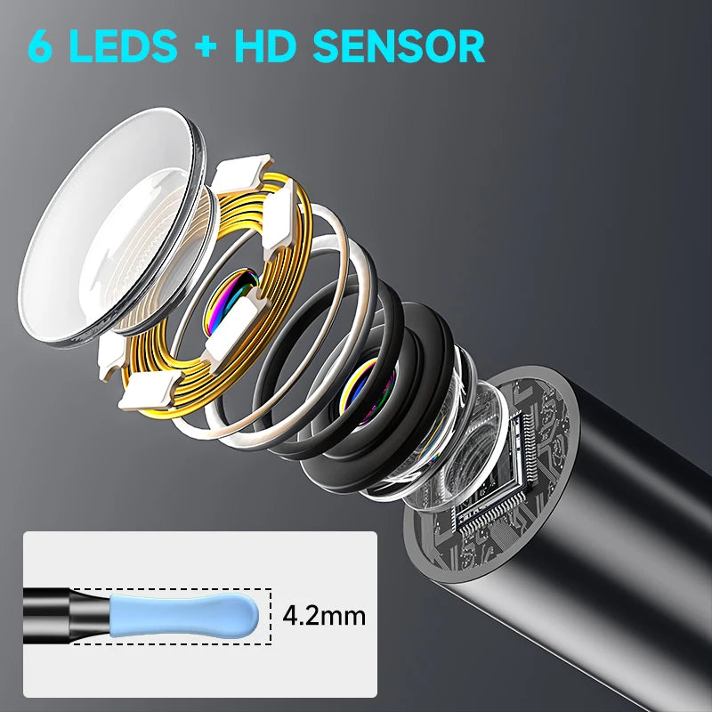 WiFi Visual Ear Scope 4.2mm 1080P Camera with Ear Spoon Base for iOS/Android Ear Cleaning Otoscope Endoscope Camera for Health