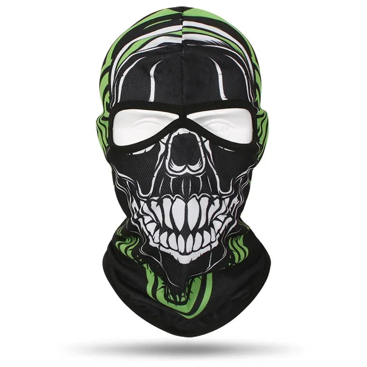 2 Holes Skull Balaclava Outdoor Motorcycle Riding Face Mask Windproof Caps Rider Head Cover Ski Masks MTB Bicycle Headgear
