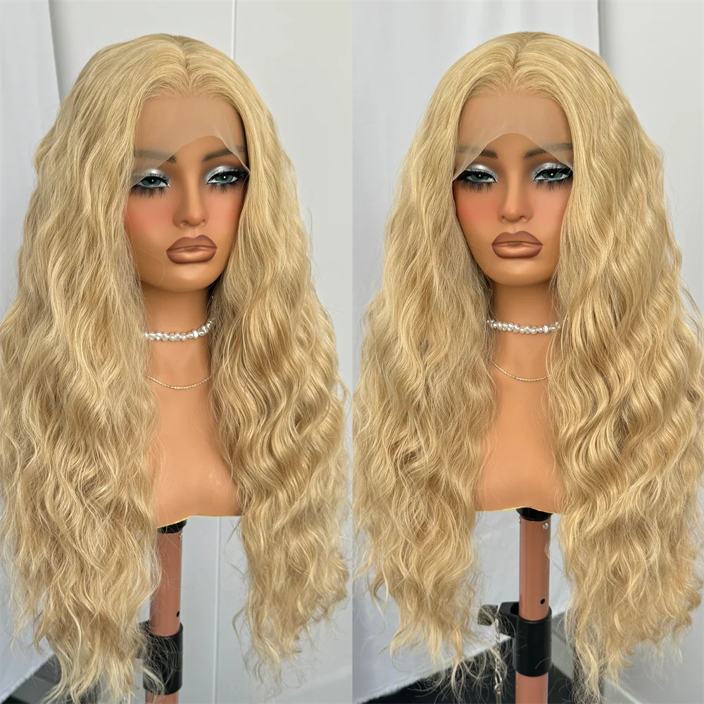 Mix Blonde Wig Long Synthetic Lace Front Wigs for Women 26/613 Loose Curly Wig Daily Use Natural Wave Lace Wig Cosplay Wig Party