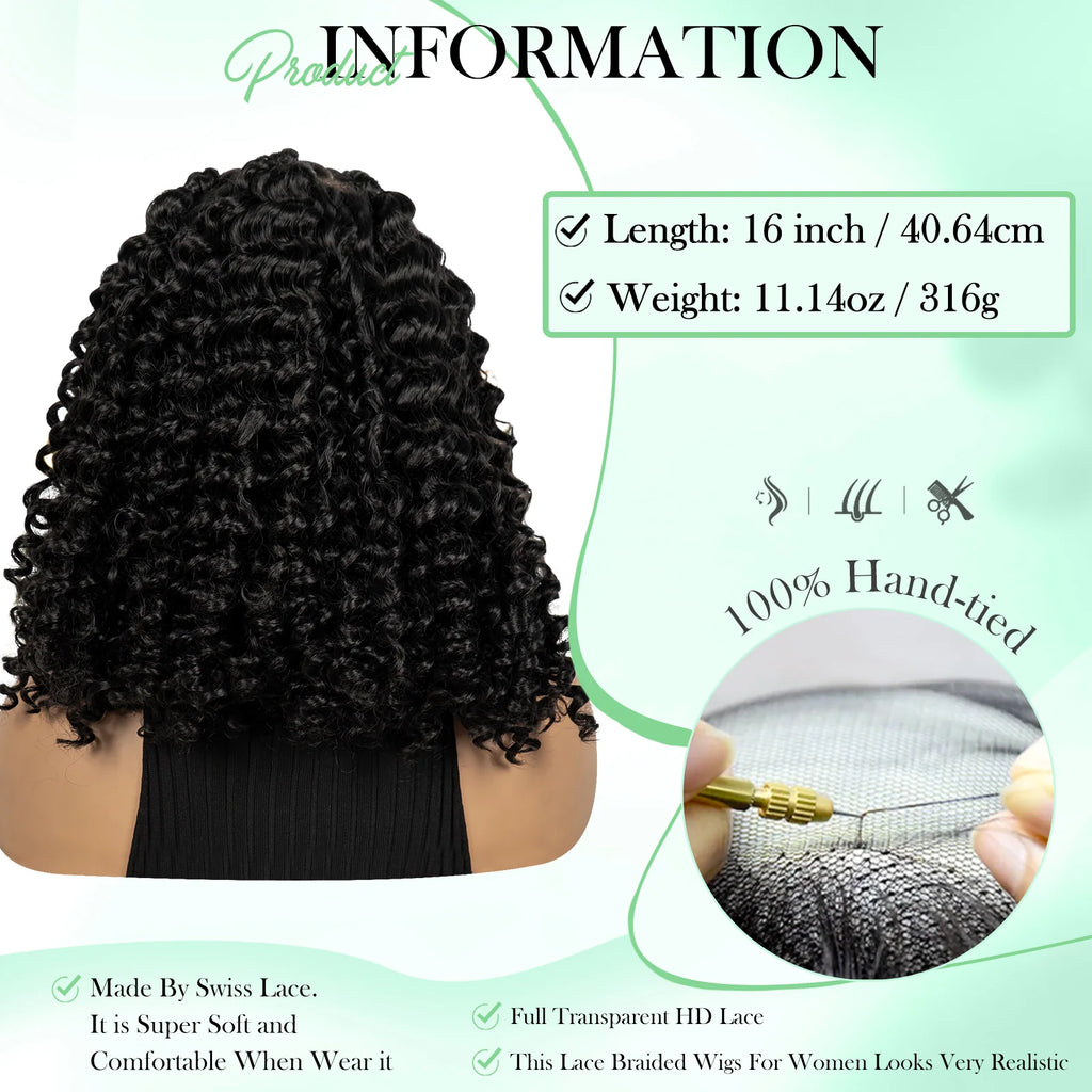 KIMA New Style Braided Wig with Water Wave 13x6 lace Cornrow Wig Partition Design With Curly Hair and Baby Hair for Black Women