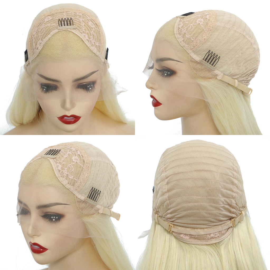 RONGDUOYI Short Wavy Orange Ginger Bob Synthetic Lace Front Wig Middle Part Body Wave Wigs for Black Women Use Blonde Black Hair