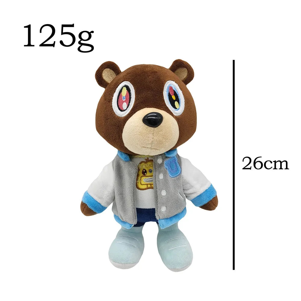 1pcsCute Kanye Dropout Bear Plush Dolls Kanye West Graduation Soft Stuffed Home Room Decor Dolls For Kid Birthday Christmas Gift