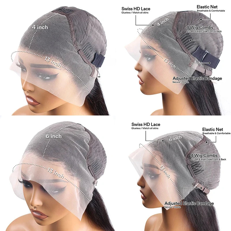 13x6 Hd Lace Wig 100% Curly Wigs Human Hair For Women 32 38 Inch 13x4 Loose Deep Wave Lace Front Wig Choice Pre Plucked Hair