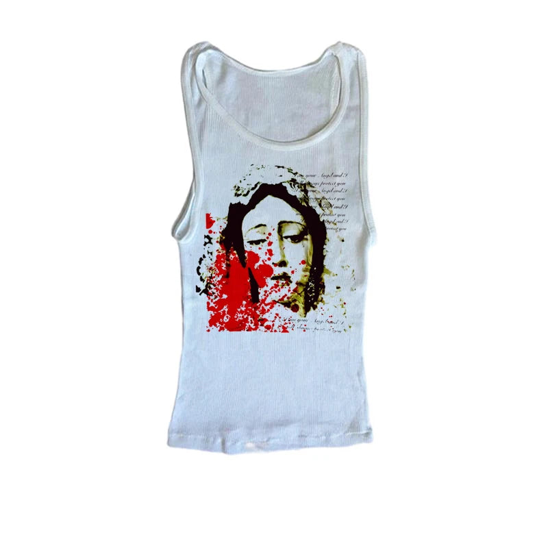Gothic Letter Print Baby Tees Y2K Vintage Clothes Aesthetic Kawaii Summer Slim 2000s Top Streetwear Short Sleeve E-girl Crop Top