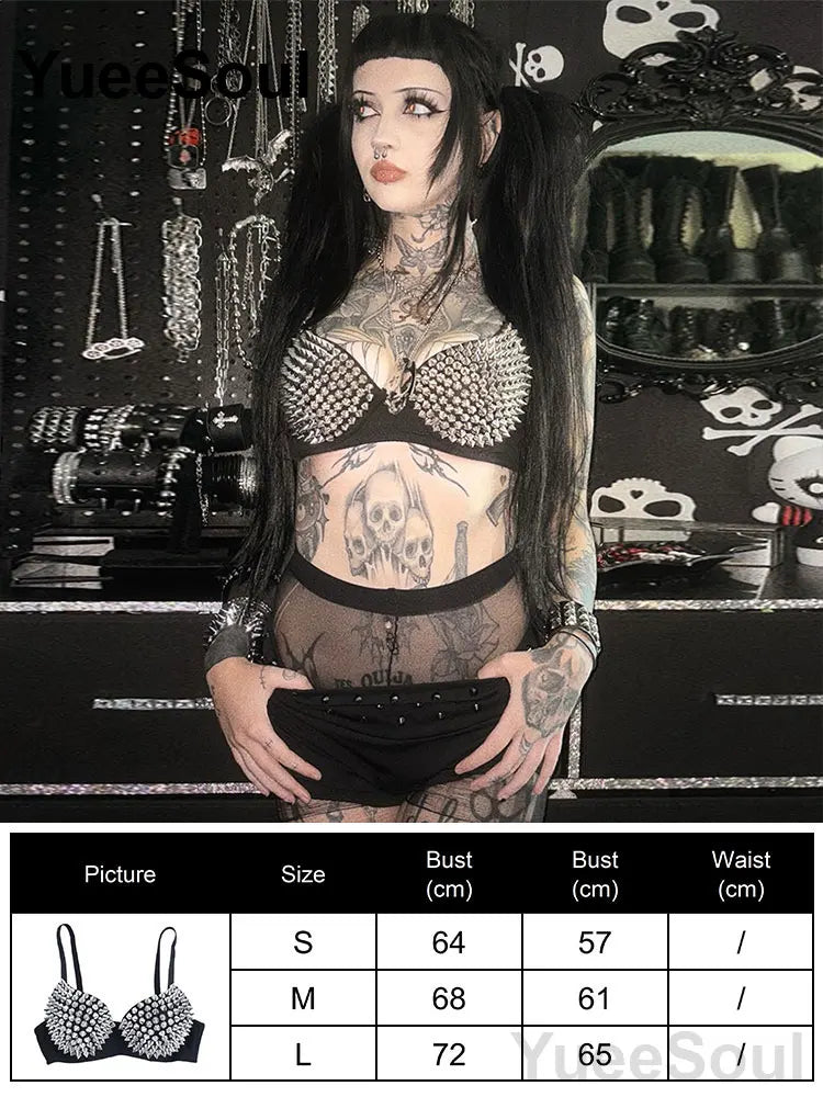 Gothic Crop Tops Black Spaghetti Strap Mesh Slim Corset Tops 2026 New Goth Punk Grunge Fairy Core Sexy Y2K Halloween Clothing