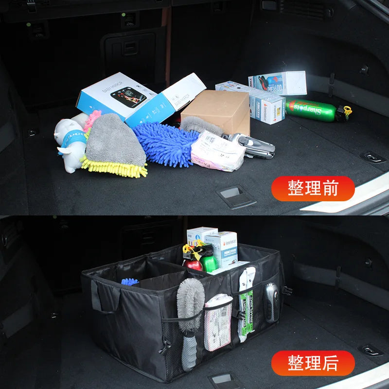 Trunk storage box, car supplies, foldable large car rental, storage box, camping car storage box