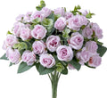 10 Heads Artificial Flower Silk Rose white Eucalyptus leaves Peony Bouquet Fake Flower for Wedding Table Party Vase Home Decor