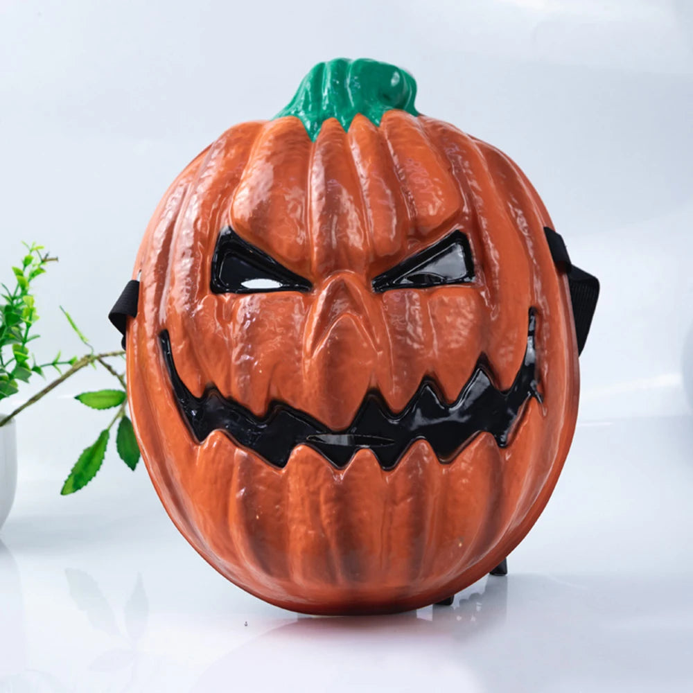 Halloween Horror Pumpkin Head Mask Masquerade Costume Mask Halloween Party Decor Props Supplies Full Face PVC Spoof Masks New