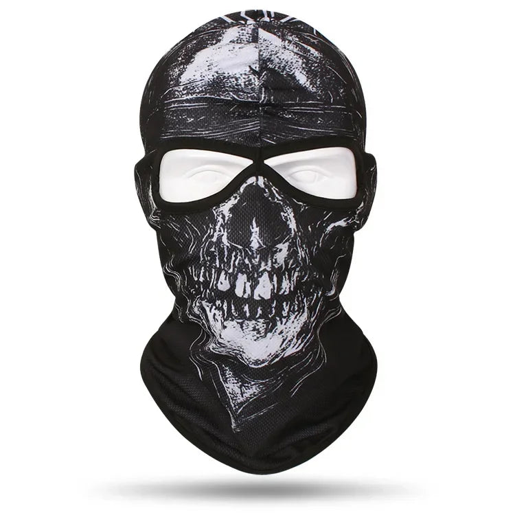 2 Holes Skull Balaclava Outdoor Motorcycle Riding Face Mask Windproof Caps Rider Head Cover Ski Masks MTB Bicycle Headgear