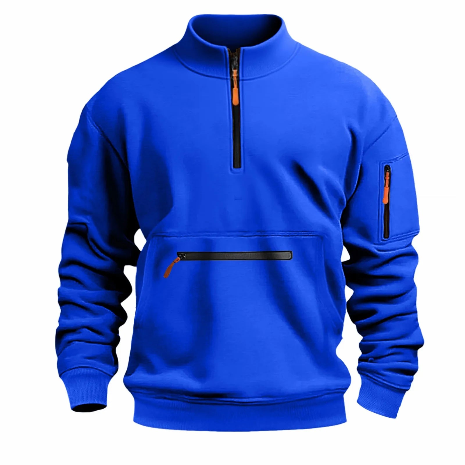 autumn winter Half-zipper stand collar Sweatshirts man and woman Solid Color Fleece Pullover Daily leisure tops Men Sweatshirt