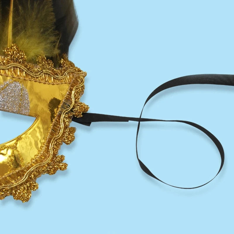 Venetian Masquerade Party Mask Feather Masks Halloween Indian Cosplay Costumes Women Eye Mask Bar Nightclub Half Face Mask