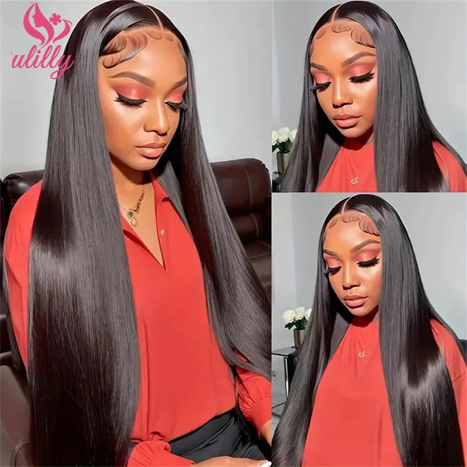 Brazilian Hair 5x5 Silk Top Full Lace Human Hair Wig Bone Straight Pre Plucked Glueless Silk Base Full Lace Wig With Baby Hair