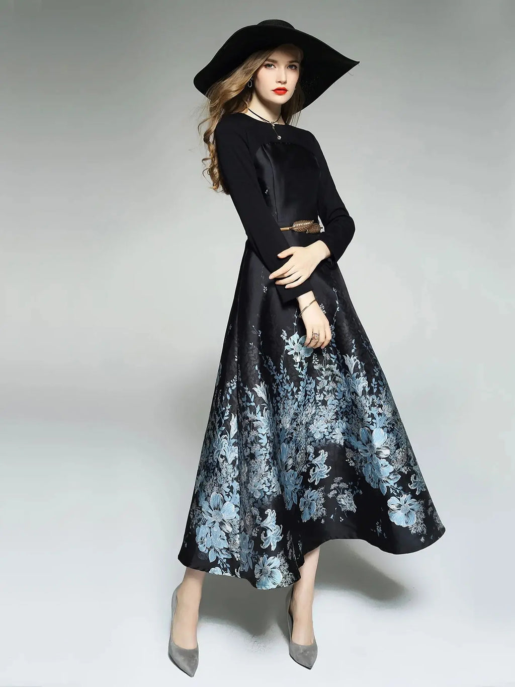 Women Luxury Long Maxi Jacquard Dress Ladies Floral Elegant Dresses New Year Ball Gown Casual Evening Party Maxi Clothing