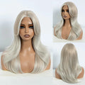 FREEDOM Straight Synthetic Lace Front Wigs For Black Women Ombre Blonde Brown Lace Wig 20 Inch Wig With Bangs Cosplay Lace Wig