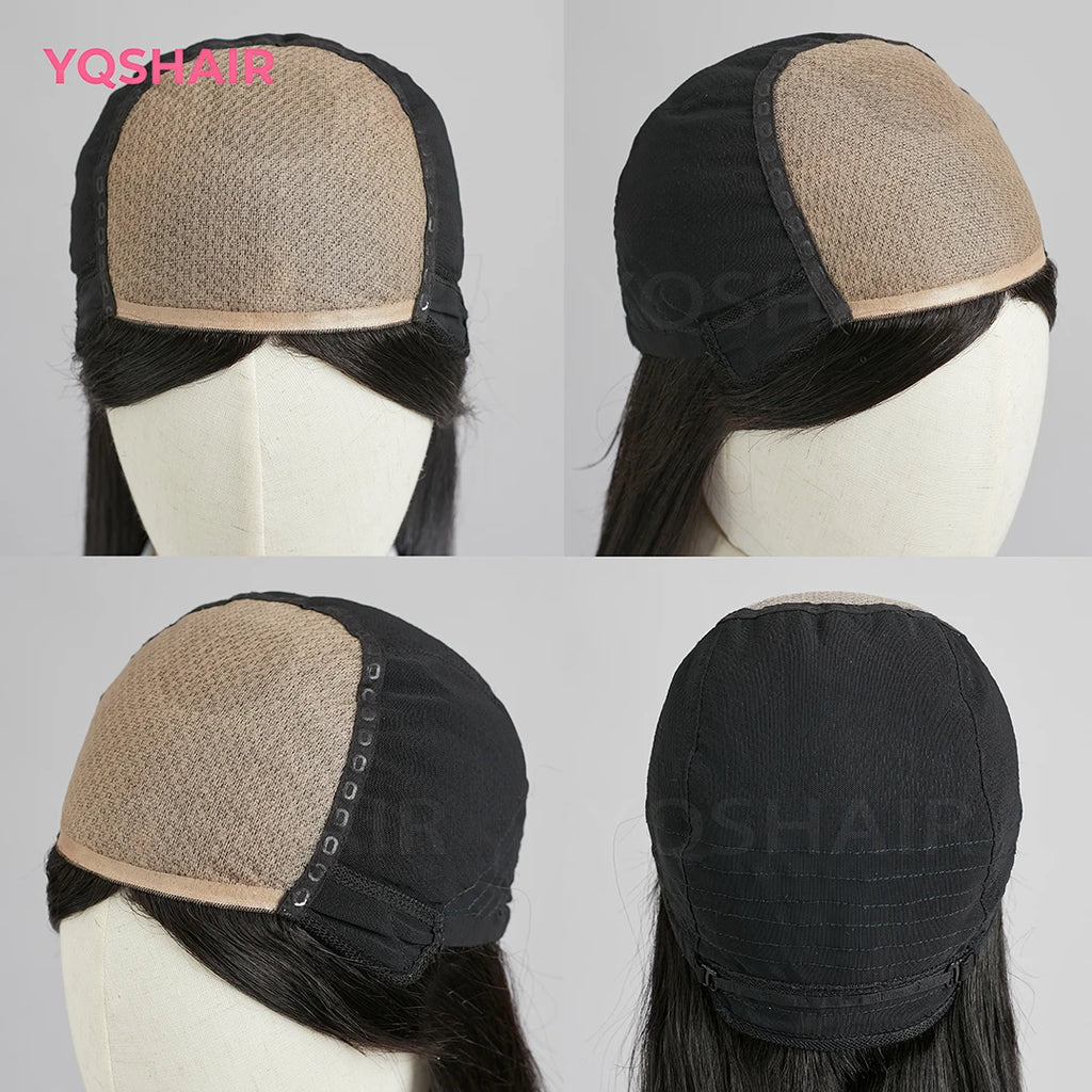 Silk Base Wig Brown 100% Human Hair Wig with Bangs 6x6“ Real Virgin European for Women 24”Raw Hair with PU Around Everyday Wear