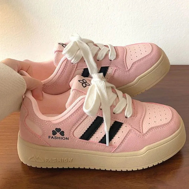 Newly Arrived Spring Autumn Round Toe Comfortable Casual Flat Sneakers Elegant Shallow Mouth Breathable Lace Up Women's Shoes