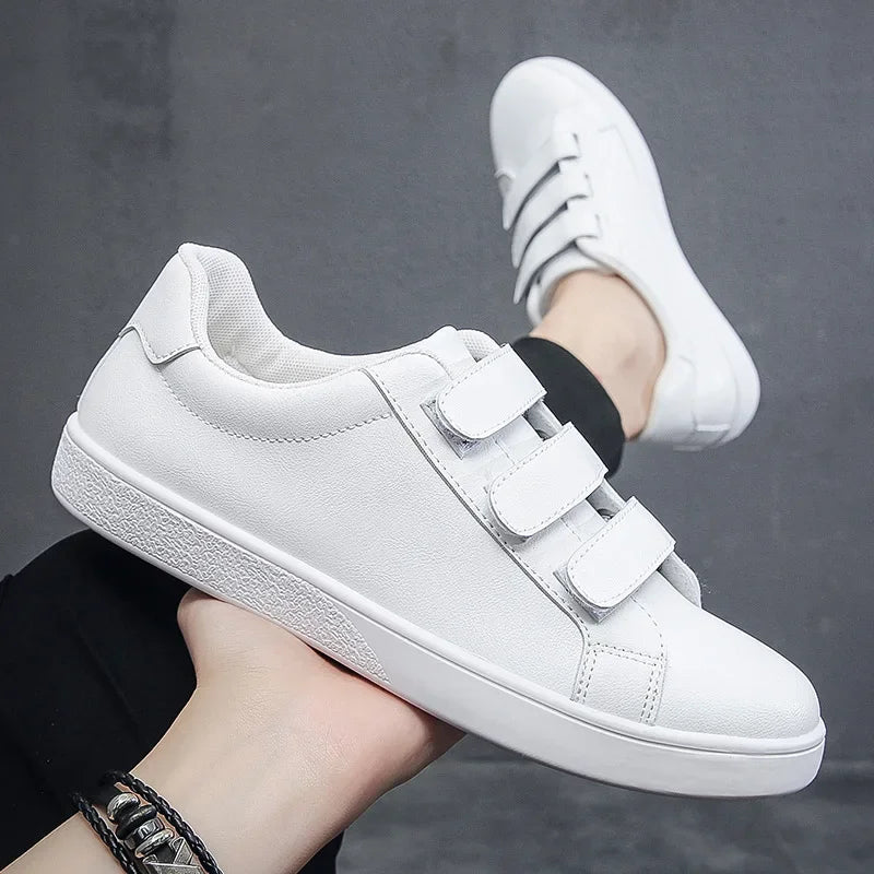 New Spring and Autumn Men's White Shoes Fashionable Student Board Shoes Men's Casual Leather Shoes