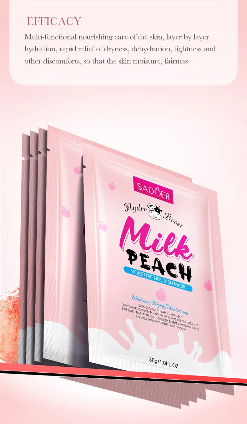 3/9/15pcs SADOER Milk Fruits Facial Masks Vitamin C Avocado Moisturizing Whitening Anti Wrinkle Face Sheet Masks Skin Care