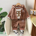 Winter Baby Boys Clothes Autumn Boys Clothing Sets Cute Cartoon Coat + Vest + Pants Girls Suits 1 2 3 4 Years New Kids Clothes