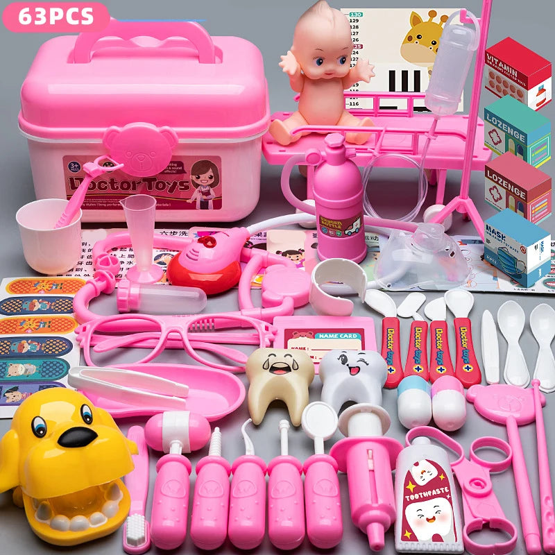 Children Doctor Play Set Simulation Nurse Toy Doctor Accessories for Kids Home Play Toys Doctor Set Toy Gift for Kids Boys Girls