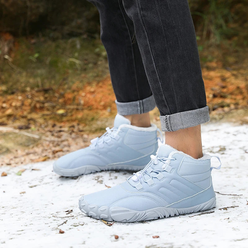 Winter Warm Running Barefoot Shoes Women Men Rubber Camping Sneakers Waterproof Non-Slip Breathable for Outdoor Walking