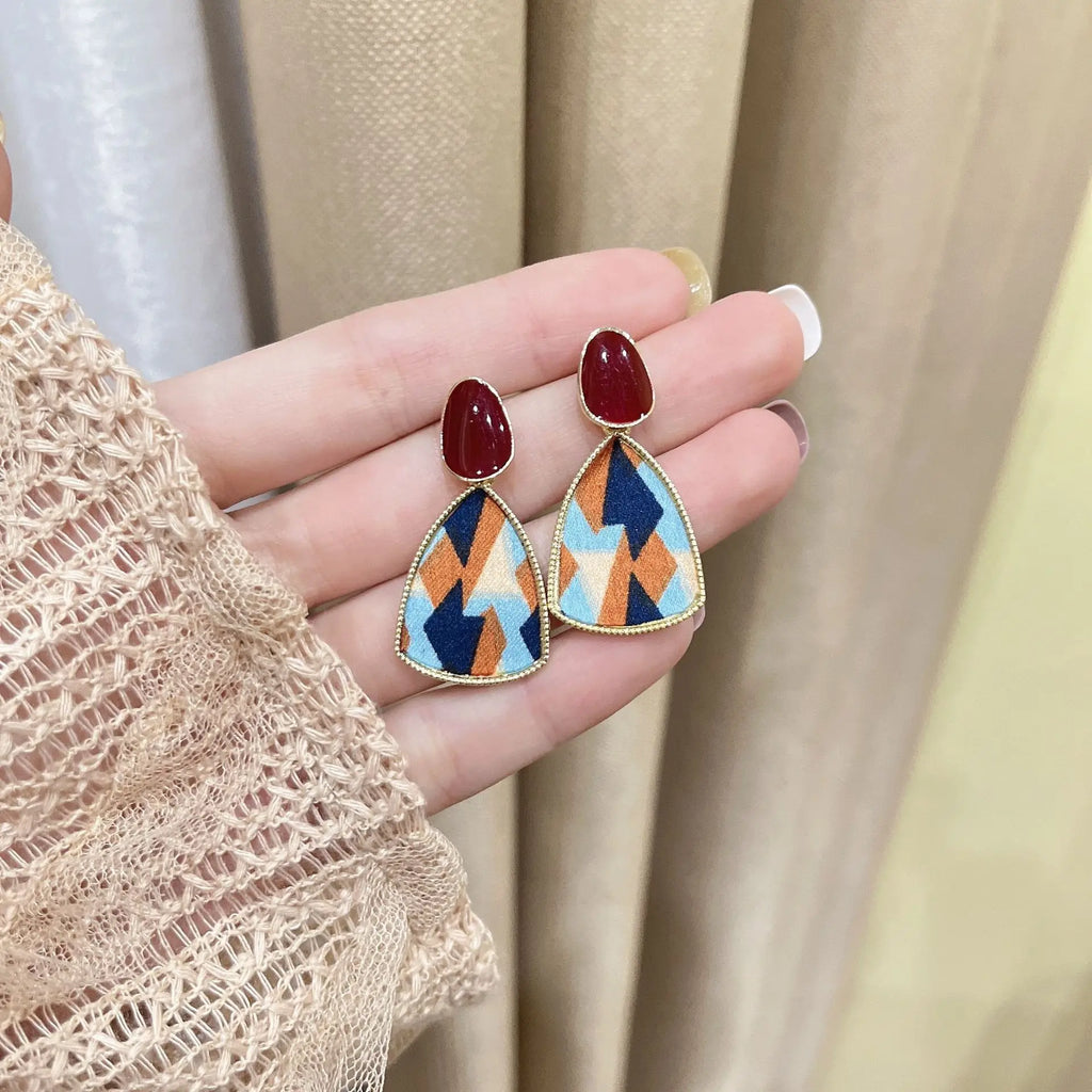 Korean Style Oval Water Drop Stone Ear Clip Earrings Baroque Pearl Rhinestone Ear Clip Earrings Without Piercing for Women
