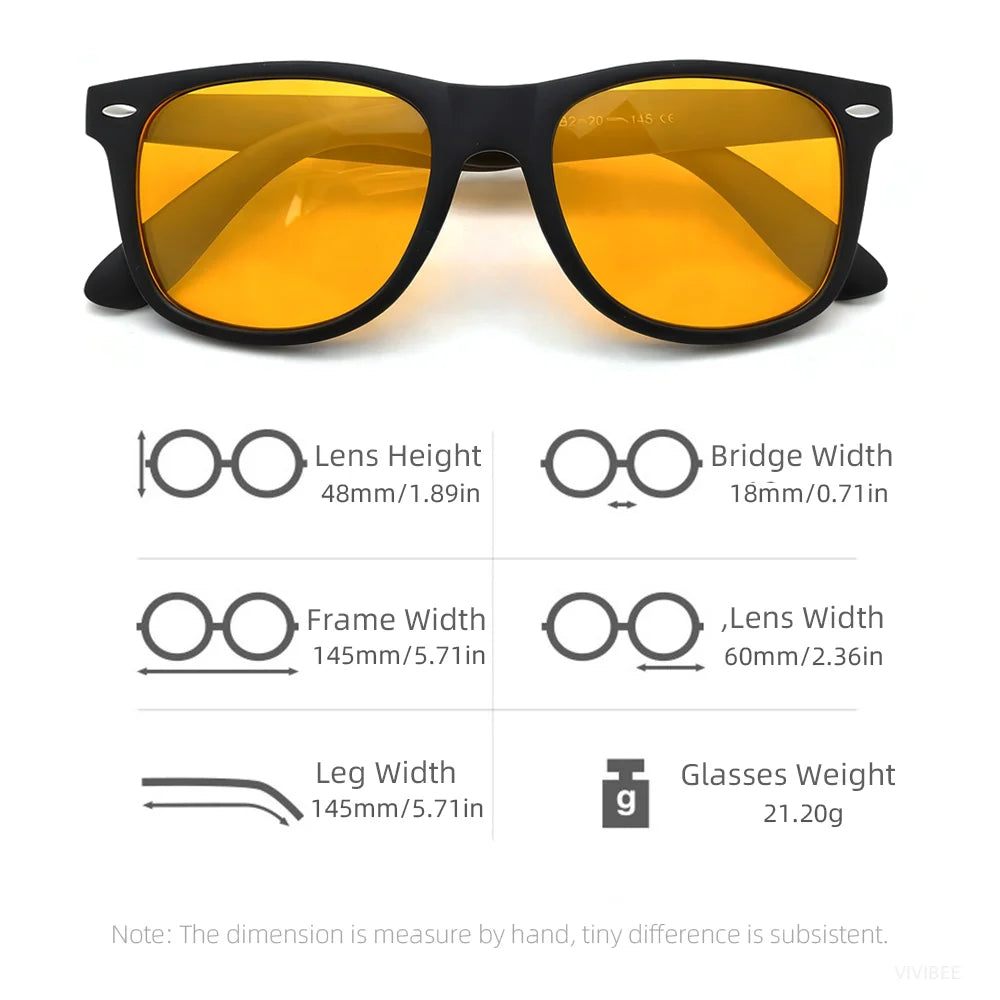 VIVIBEE Night Vision Blue Light Blocking Glasses Men Square Computer Eye  Eyeglasses Gaming Women Orange Eyewear