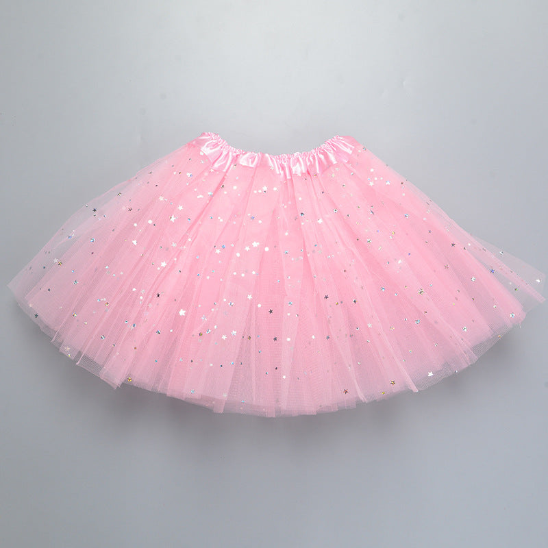Wholesale  Girls Tulle Star Short Tutu Skirt Children Fancy Ballet Dancewear Party Costume Ball Gown Mini Skirt