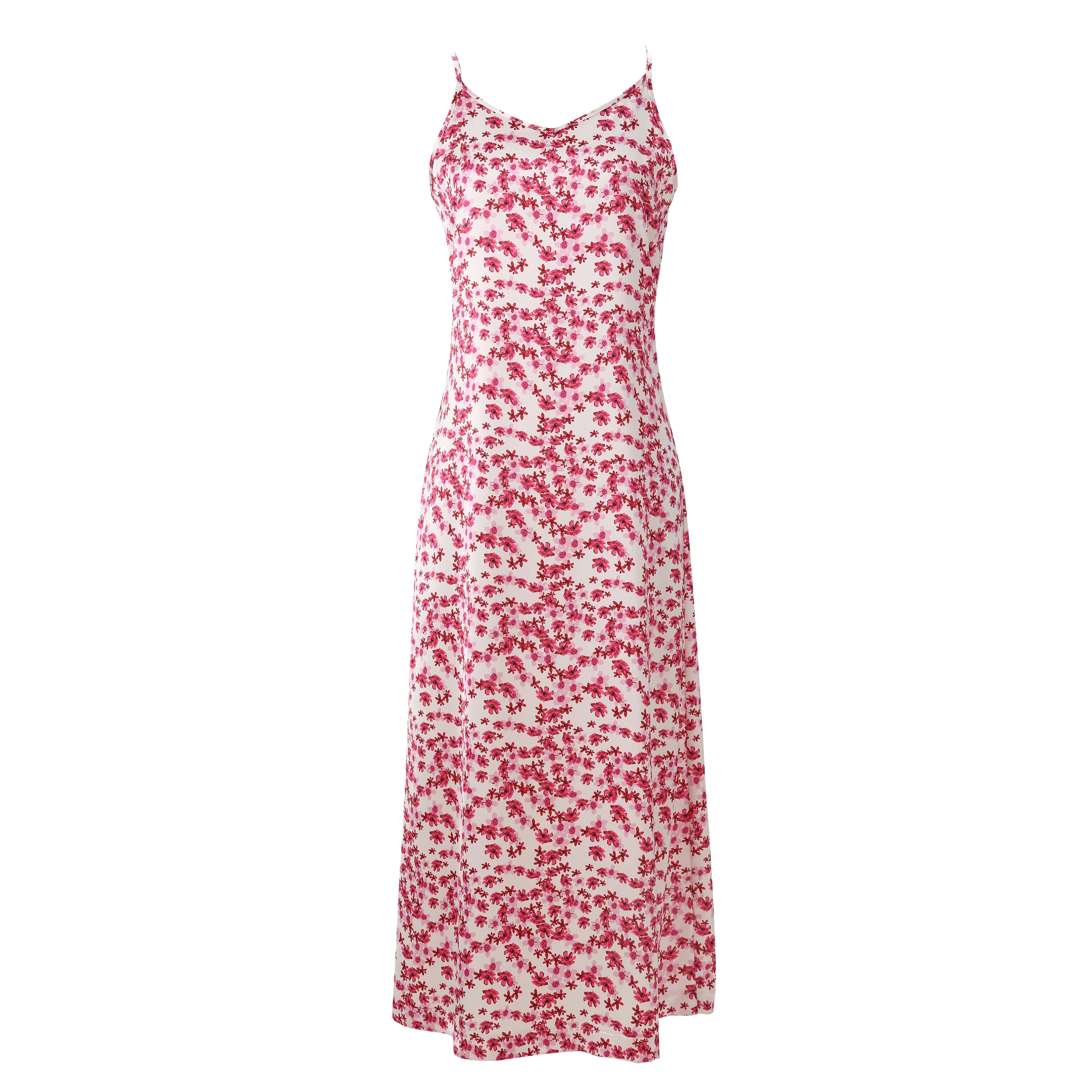 AP 2026 Spring and Summer Women Pink Pattern Satin Slip Dress Knitting V-neck Sweater Sweet Style Clothing