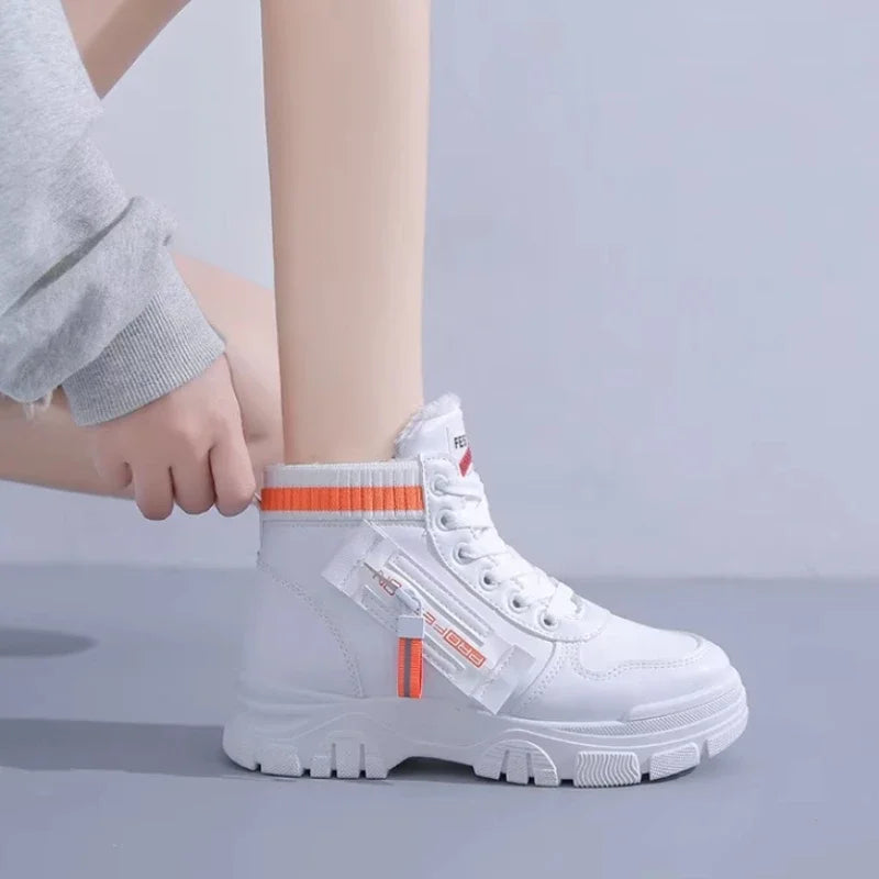 Woman Shoes Winter Women's Boots Fashion Velvet Cotton Shoes for Women Ankle Boots Platform Shoe High Top Women Sneakers Zapatos