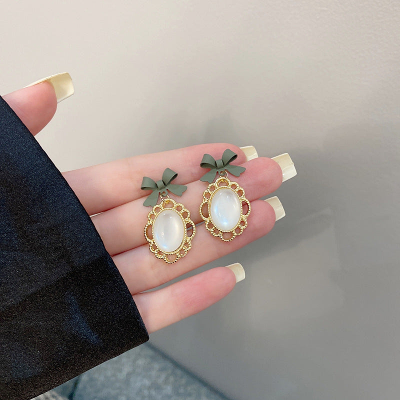 Korean Style Oval Water Drop Stone Ear Clip Earrings Baroque Pearl Rhinestone Ear Clip Earrings Without Piercing for Women