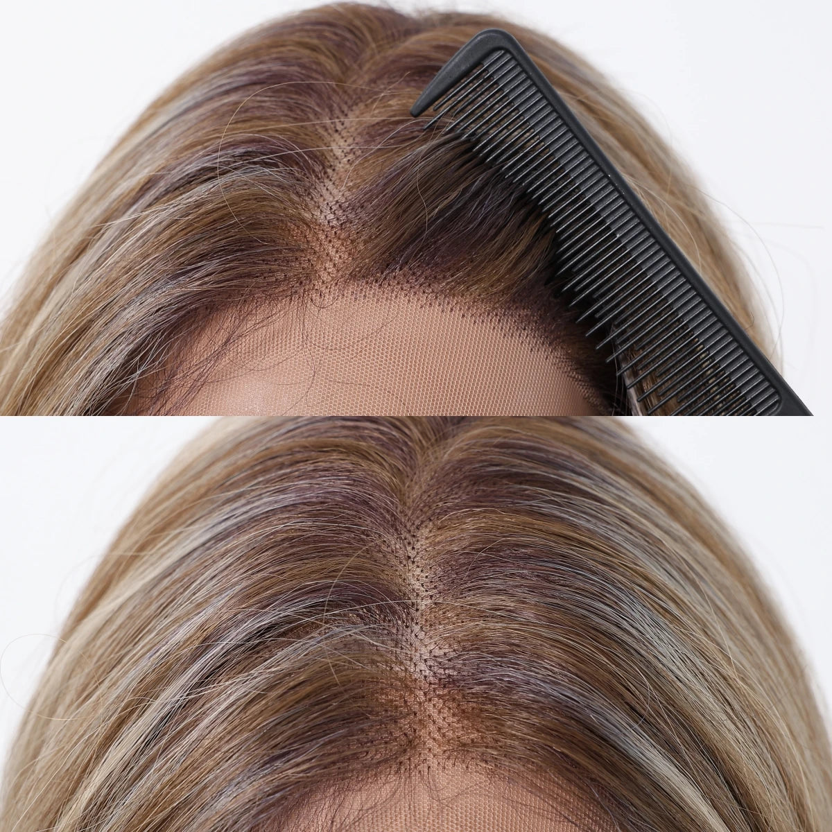 Brown Blonde Highlight Wigs 13*4 Lace Front Wig For Women Daily Party Long Layer Synthetic Hair Heat Resistant Natural Hairline