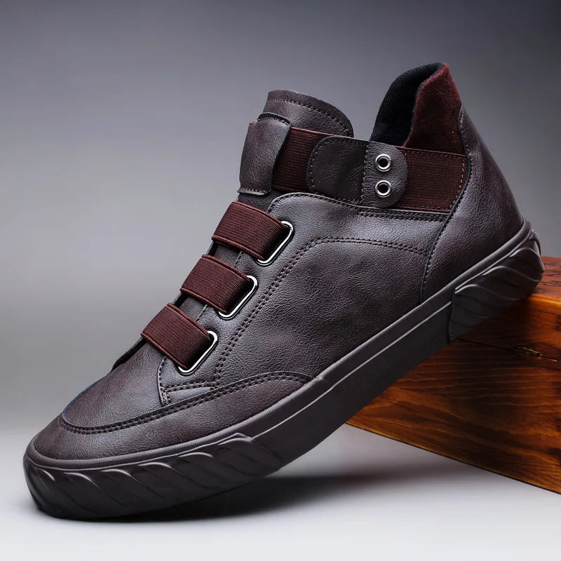Fashion Shoes New Men's  Black High Top Casual Shoes Men Wear-resisting Loafers Designer Leisure Vulcanized shoes 2026
