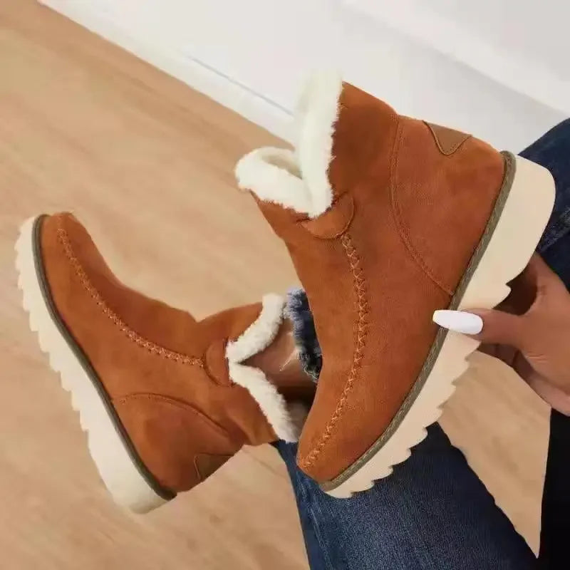 Women Snow Boots Winter 2026 Fashion Casual Warm Shoes for Women Slip on Lady Comfort Female Ankle Boot Footwear Botas De Mujer