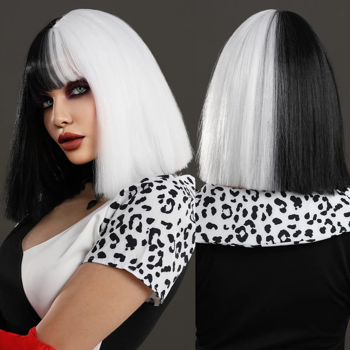 7JHH WIGS Short Bob Wig Ombre Blonde Wig for Women Daily Party Natural Synthetic Hair Wig with Bangs Heat Resistant Fiber