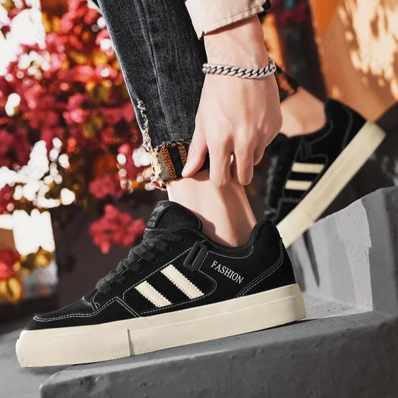 Men's Fashion Trend Canvas Casual Shoes 2026 Spring Low Top Thick Sole Non Slip Sports Shoes Comfortable Lace Up Chunky sneakers